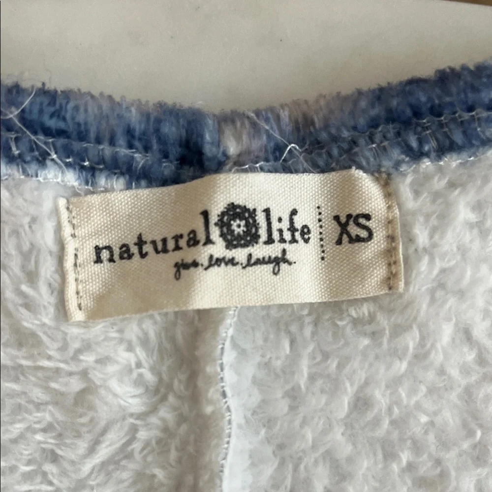 Natural Life Open Foot Onesie XS Blue & Gray Tie Dye Zip Up - Picture 2 of 11